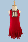 Vestido vermelho com detalhes em canutilho M