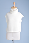 Blusa tricot gola alta m.c. off white M