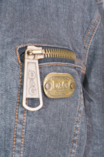 Jaqueta jeans detalhes couro G