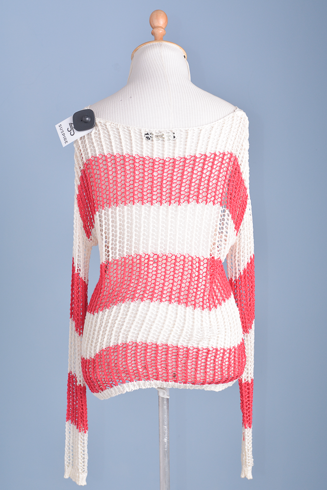 Blusa tricot pink/branco M